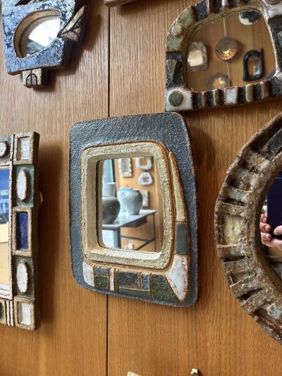  Les Argonautes Ceramic mirror by les Argonautes France 1960s