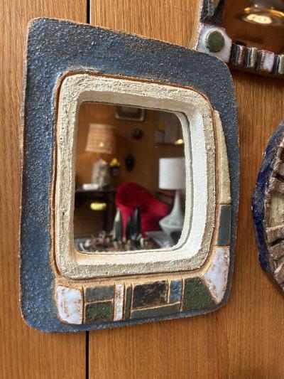  Les Argonautes Ceramic mirror by les Argonautes France 1960s