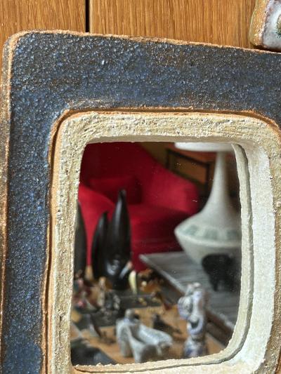  Les Argonautes Ceramic mirror by les Argonautes France 1960s