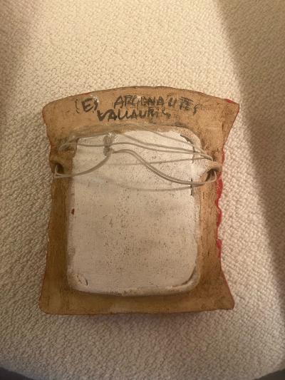  Les Argonautes Rare ceramic mirror by les Argonautes France 1960s