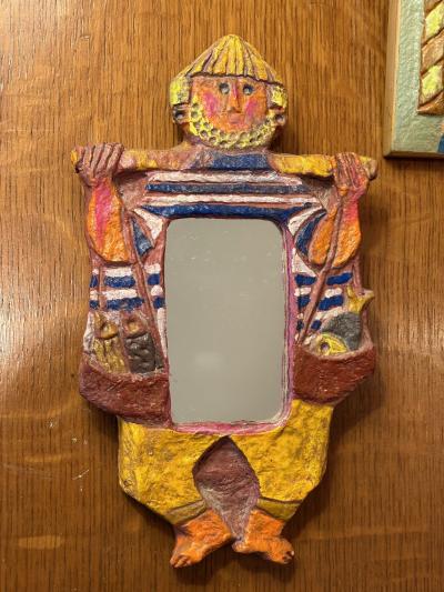  Les Argonautes Set of Papier m ch mirror by les Argonautes France 1970s