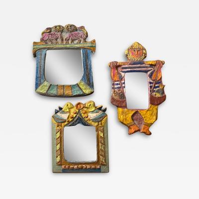  Les Argonautes Set of Papier m ch mirror by les Argonautes France 1970s