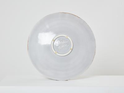 Les H ritiers Les H ritiers Large gilded enameled ceramic plate centerpiece 1990