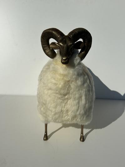  Les Lalanne Brass Ram Sculpture Bench