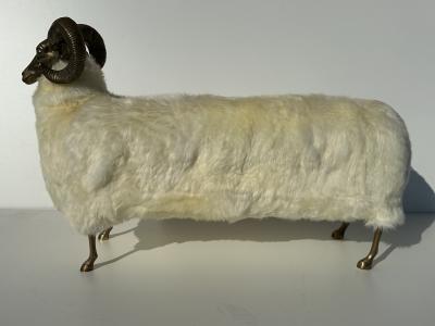  Les Lalanne Brass Ram Sculpture Bench