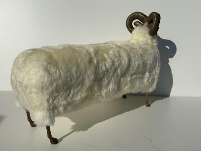  Les Lalanne Brass Ram Sculpture Bench