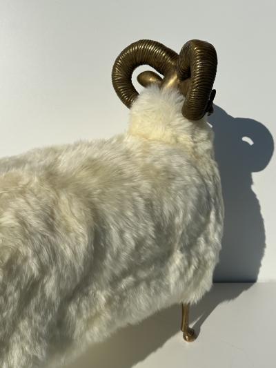  Les Lalanne Brass Ram Sculpture Bench