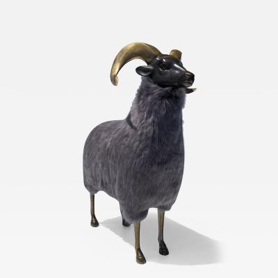  Les Lalanne Brass Ram Sheep Sculpture