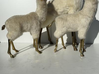  Les Lalanne Set of Brass Gazelle Antelope Sculptures