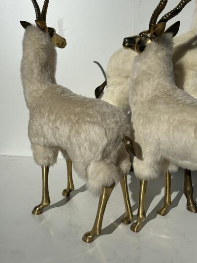  Les Lalanne Set of Brass Gazelle Antelope Sculptures