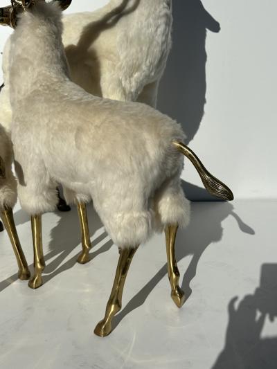  Les Lalanne Set of Brass Gazelle Antelope Sculptures