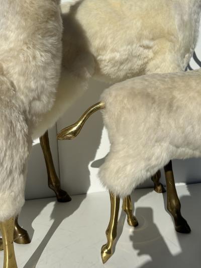  Les Lalanne Set of Brass Gazelle Antelope Sculptures