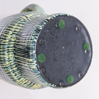  Les Potiers D Accolay Rare Glazed Turquoise Ceramic Accolay Pitcher