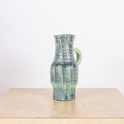  Les Potiers D Accolay Rare Glazed Turquoise Ceramic Accolay Pitcher