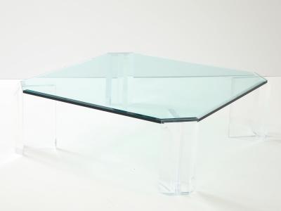  Les Prismatiques Les Prismatique Lucite Glass Coffee Table