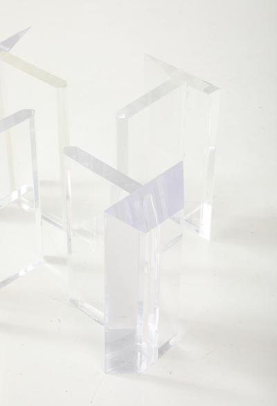  Les Prismatiques Les Prismatique Lucite Glass Coffee Table