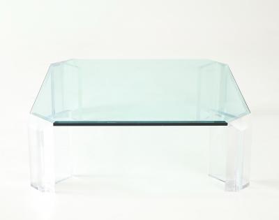  Les Prismatiques Les Prismatique Lucite Glass Coffee Table