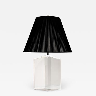  Les Prismatiques Les Prismatiques Tapering Lucite Table Lamp with Chrome Hardware 1970s