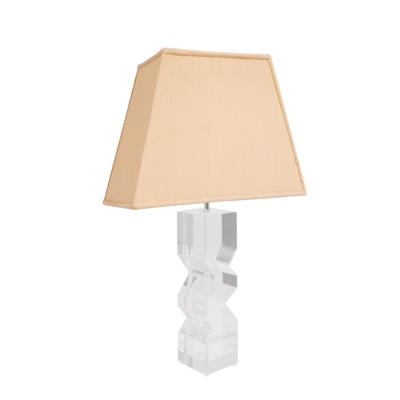  Les Prismatiques Les Prismatiques Zig Zag Table Lamp in Solid Lucite 1970s Signed 