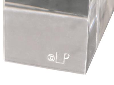  Les Prismatiques Les Prismatiques Zig Zag Table Lamp in Solid Lucite 1970s Signed 