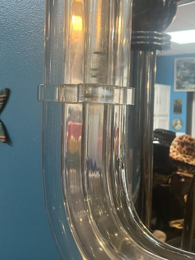  Les Prismatiques MAGNIFICIENT MONUMENTAL MODERNIST TUBULAR LUCITE MIRROR