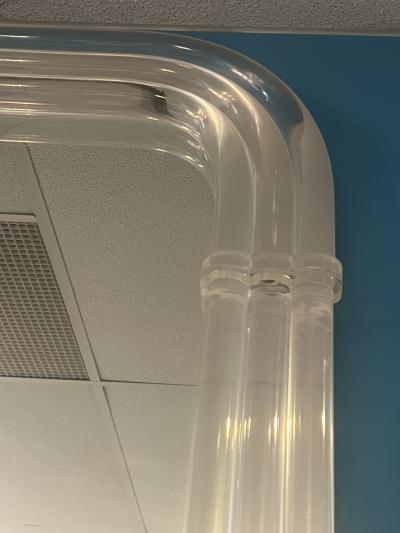  Les Prismatiques MAGNIFICIENT MONUMENTAL MODERNIST TUBULAR LUCITE MIRROR