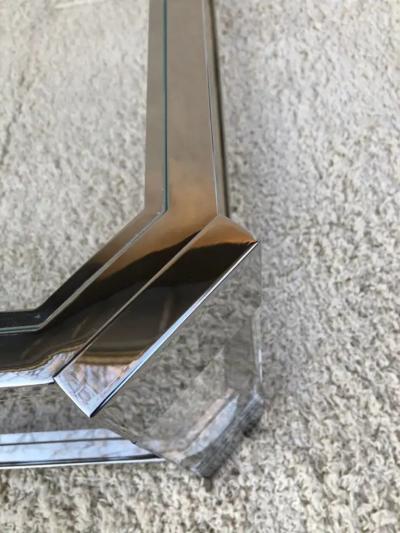  Les Prismatiques Mid Century Prismatiques Design Chrome Lucite and Glass Cocktail Table Two Tier