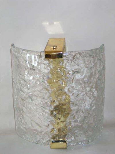  Leucos 4 Italian Mid Century Modern Murano Venetian Glass Sconces by Leucos