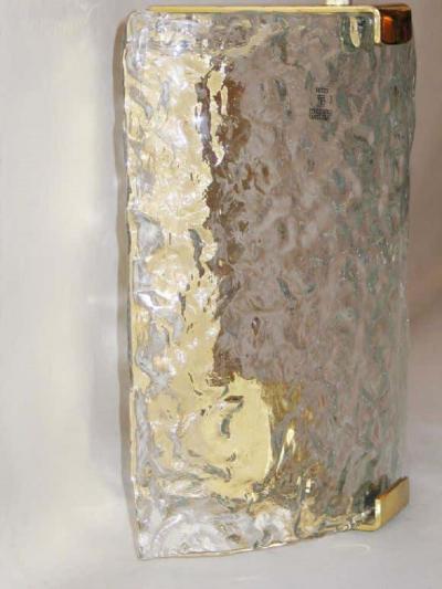  Leucos 4 Italian Mid Century Modern Murano Venetian Glass Sconces by Leucos