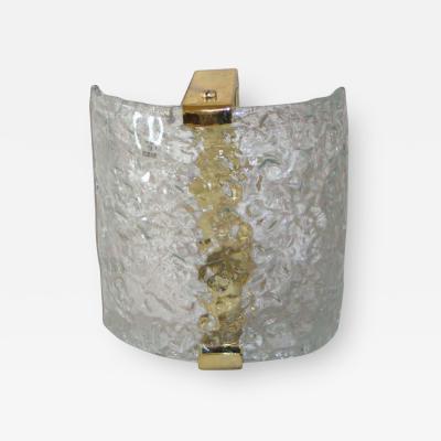  Leucos 4 Italian Mid Century Modern Murano Venetian Glass Sconces by Leucos