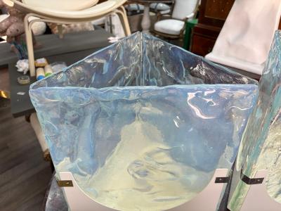  Leucos Pair Of Opalescent Murano Glass Lamps By Leucos