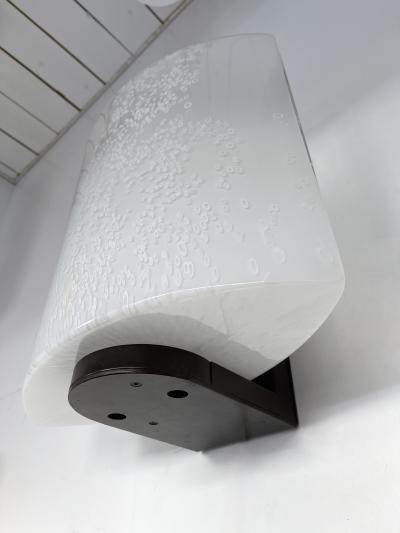  Leucos Pair of Bubble Murano Glass and Metal Sconces by Leucos Italy 1970s