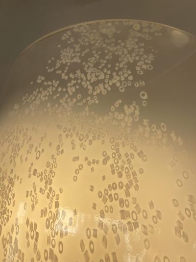  Leucos Pair of Bubble Murano Glass and Metal Sconces by Leucos Italy 1970s