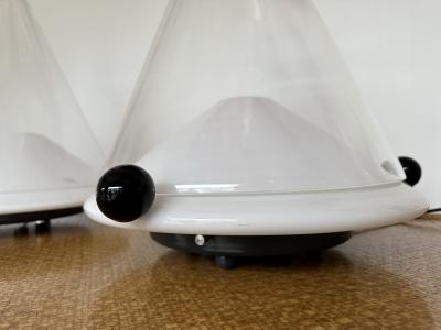  Leucos Pair of Lamps Murano Glass by Leucos Italy 1980s