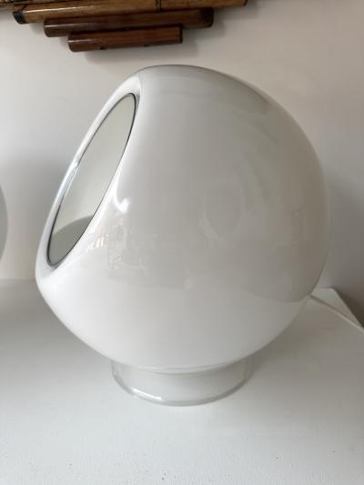  Leucos Pair of Murano Ball Glass Lamps Elios by Giusto Toso for Leucos Italy 1970s