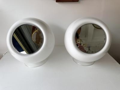  Leucos Pair of Murano Ball Glass Lamps Elios by Giusto Toso for Leucos Italy 1970s