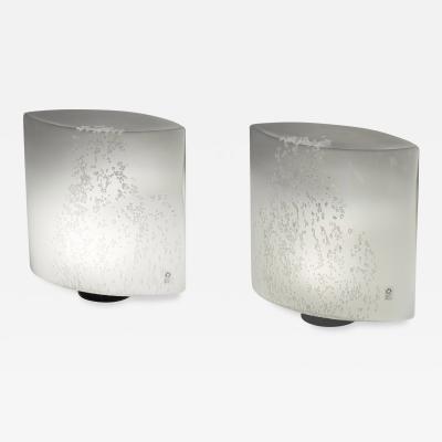  Leucos Pair of Murano Wall Lamps for Leucos Italy 1970s