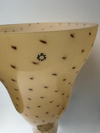  Leucos Pair of Speckled Murano Glass Flame Lamps by Leucos Italy 1990s