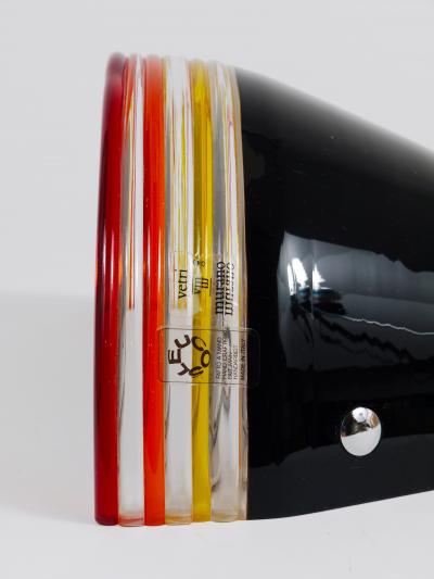  Leucos Roberto Pamio Febo Wall Lamp Sconce Black Murano Glass Leucos Italy 1980s