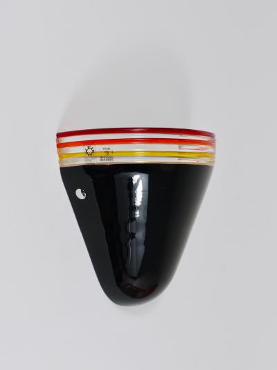  Leucos Roberto Pamio Febo Wall Lamp Sconce Black Murano Glass Leucos Italy 1980s