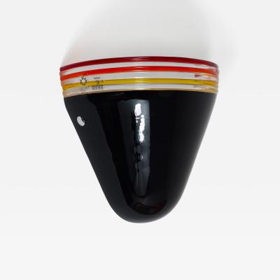  Leucos Roberto Pamio Febo Wall Lamp Sconce Black Murano Glass Leucos Italy 1980s
