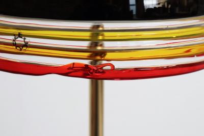  Leucos Set of Two Febo Floor Lamps in Glass and Marble by Roberto Pamio for Leucos