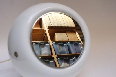  Leucos Vintage Italian Modern Elios Lighted Mirror Table Lamp by Giusto Toso for Leucos