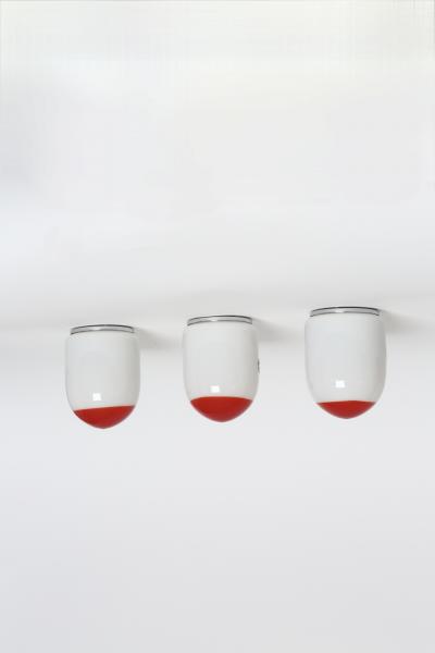  Leucos Wall or ceiling lights by Leucos a set of 3 Italy 1970s