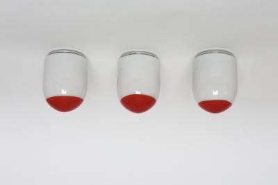  Leucos Wall or ceiling lights by Leucos a set of 3 Italy 1970s