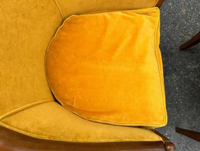  Lewittes Furniture Enterprises Elegant Pair Hollywood Regency Scoop Barrel Back Chairs Mid Century Modern