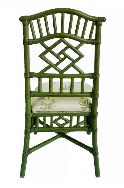  Lexington Home Brands Lexington Chinese Chippendale Rattan Side Chairs Painted Set of 4