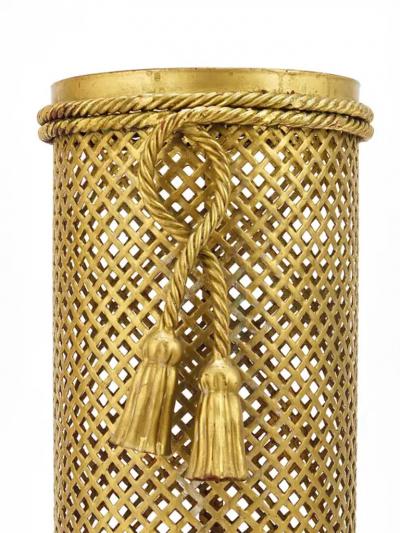  Li Puma Firenze Hollywood Regency Gilt Metal Rope Tassel Umbrella Stand Li Puma Firenze 1950