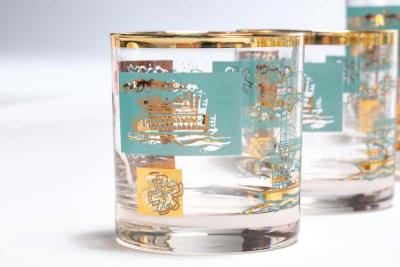  Libbey Glass Company Southern Comfort 22 Karat Gold Commemorative Glassware 1968