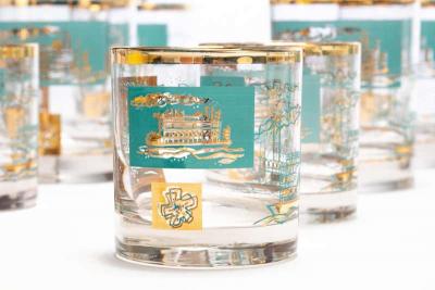  Libbey Glass Company Southern Comfort 22 Karat Gold Commemorative Glassware 1968